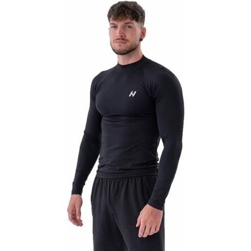 Nebbia functional t-shirt with long sleeves active black m maglietta fitness