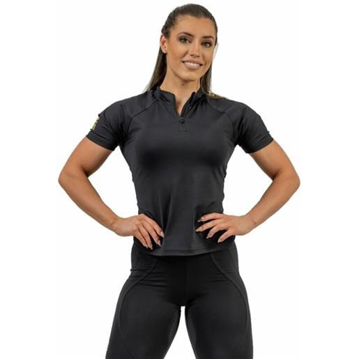 Nebbia compression zipper shirt intense ultimate black/gold m maglietta fitness