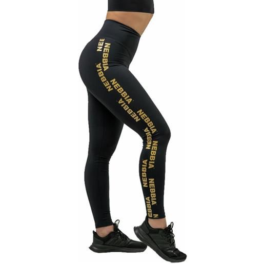 Nebbia classic high waist leggings intense iconic black/gold xs pantaloni fitness