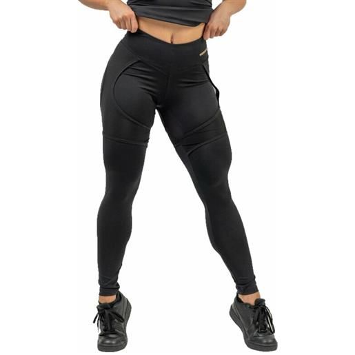 Nebbia high waist leggings intense mesh black/gold m pantaloni fitness