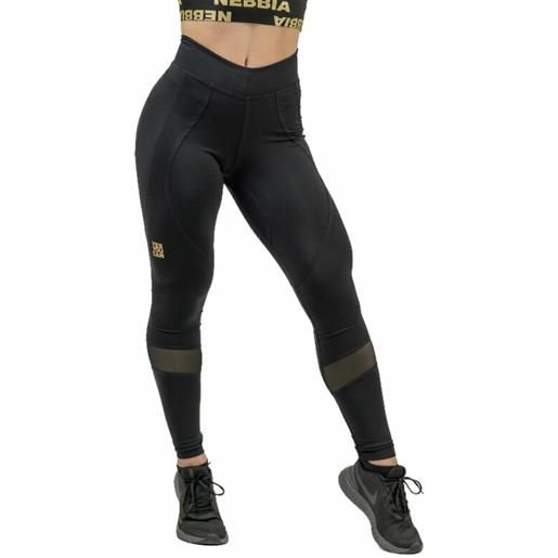 Nebbia high waist push-up leggings intense heart-shaped black/gold l pantaloni fitness