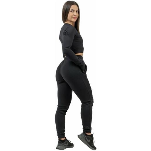 Nebbia high-waist joggers intense signature black s pantaloni fitness