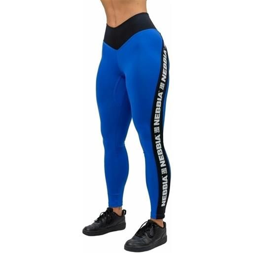 Nebbia high waisted side stripe leggings iconic blue xs pantaloni fitness