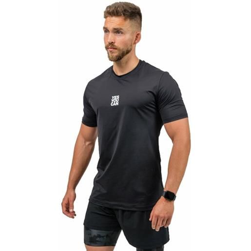 Nebbia short-sleeve sports t-shirt resistance black l maglietta fitness