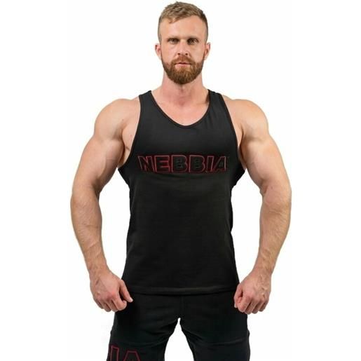 Nebbia gym tank top strength black l maglietta fitness