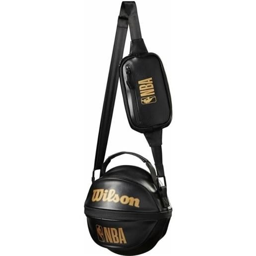 Wilson nba 3 in 1 basketball carry bag black/gold borsa accessori per giochi con la palla