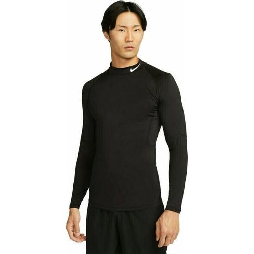 Nike dri-fit fitness mock-neck long-sleeve mens top black/white 2xl maglietta fitness