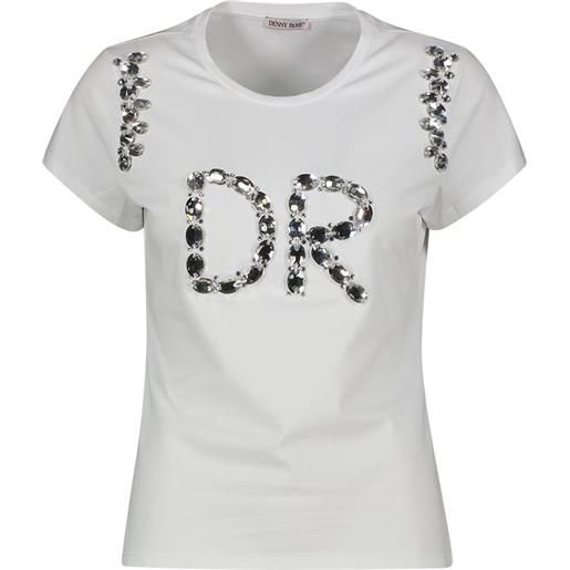 Denny Rose t-shirt con pietre ricamate