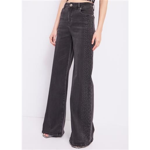 Denny Rose jeans wide con strass