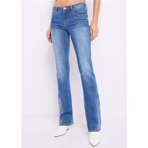 Denny Rose jeans bootcut con ricamo