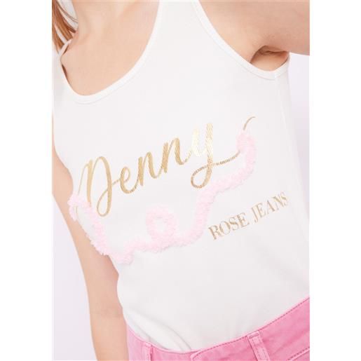 Denny Rose top in jersey stretch con logo