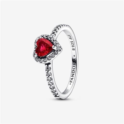 PANDORA anello cuore in rilievo rosso mis. 60 donna PANDORA