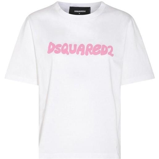 Dsquared2 maglietta in cotone bianco