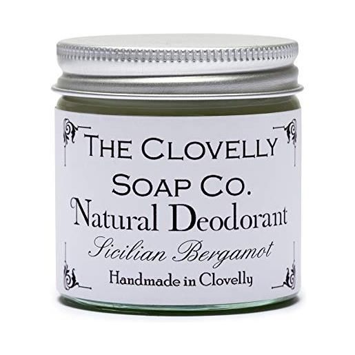 The Clovelly Soap Co. clovelly soap co balsamo deodorante naturale e fatto a mano al bergamotto siciliano, barattolo di vetro da 60gr