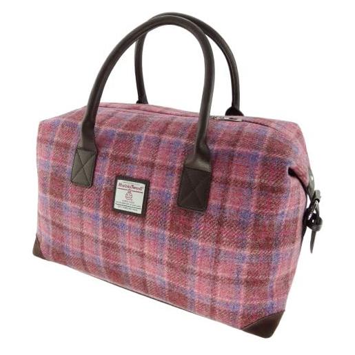 Glen Appin esk harris tweed borsa da viaggio per la notte lb1006, lb1006 (colore 103 rosa check), borsa weekend