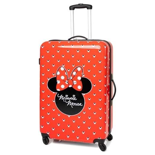Disney valigia minnie mouse per adulti e bambini | cabina piccola, media o grande opzioni borsa bagaglio | da donna ragazze rosso copertina rigida carry on trolley da viaggio
