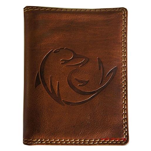 Unbekannt alta qualità portafoglio portafoglio portafoglio bufalo pelle delfino goffrato, marrone