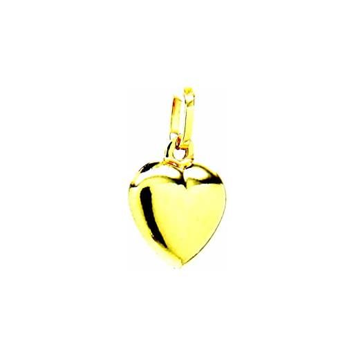 PEGASO GIOIELLI - ciondolo da donna in oro giallo 18kt (750) pendente cuore lucido bombato