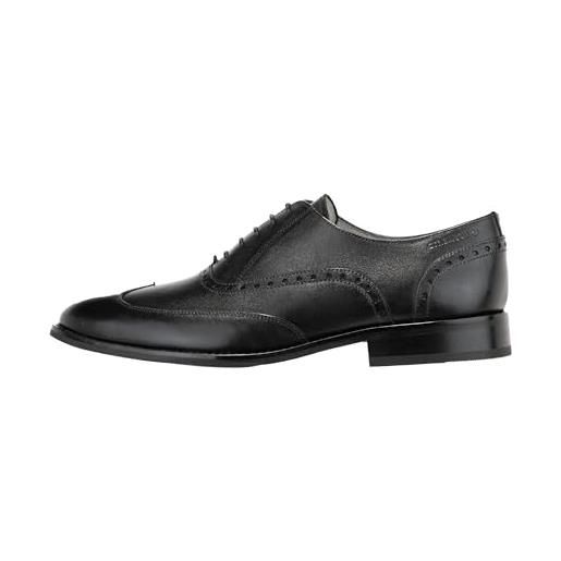 Strellson - scarpe stringate jones new harley brogue lace up xt5 in marrone scuro da uomo, nero , 45 eu