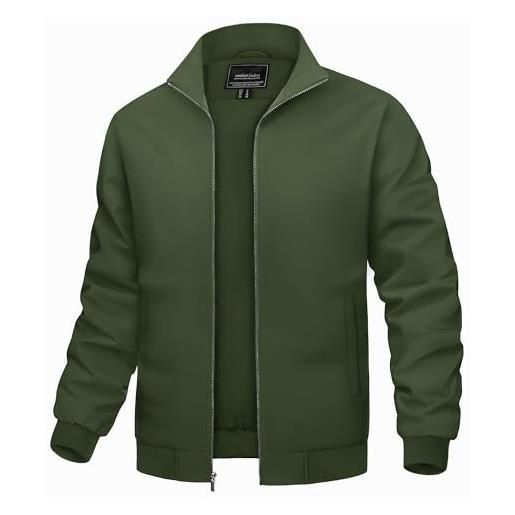 TACVASEN giacca camicia da uomo bomber jacket casual giubbotto (s, verde militare)