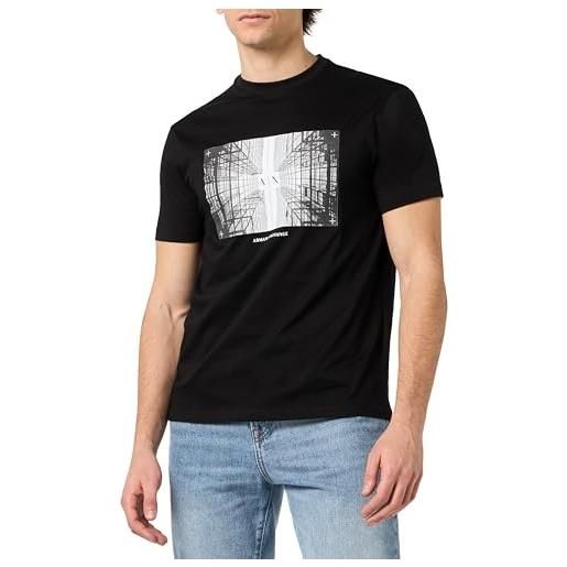 Armani Exchange men's digital desert, maglietta da uomo con logo graphic print, nero, l t-shirt