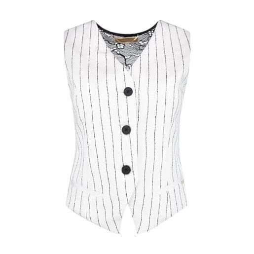 Kocca gilet donna a righe con fodera in pizzo colore bianco mod. Guy taglia: 44