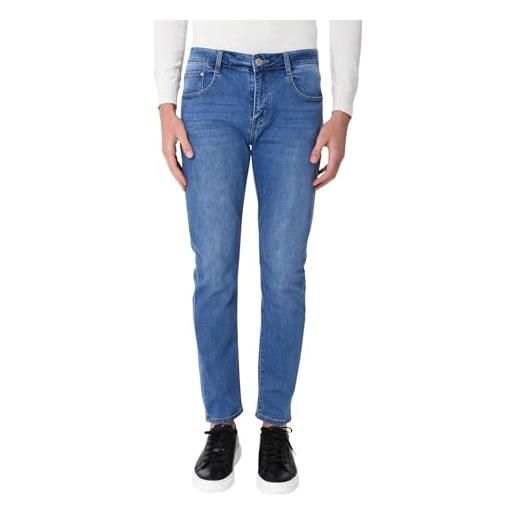 Ciabalù jeans uomo elasticizzati slim fit estivi pantaloni denim skinny blu 5 tasche (it, numero, 44, regular, regular, blu)