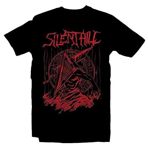 CANTAO silent red thing t shirt silent hill pyramid head heavy metal band tee horror shirt video game shirt movie retro tee