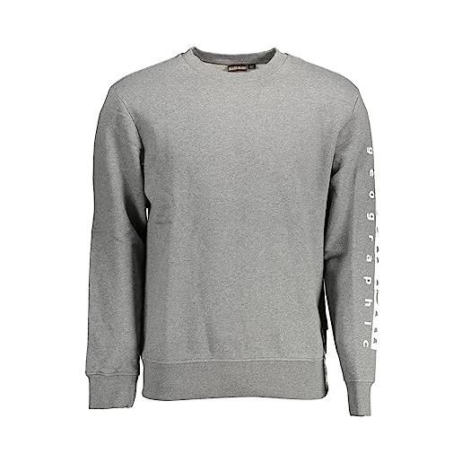 Napapijri maglione grigio cotone, grigio, xx-large