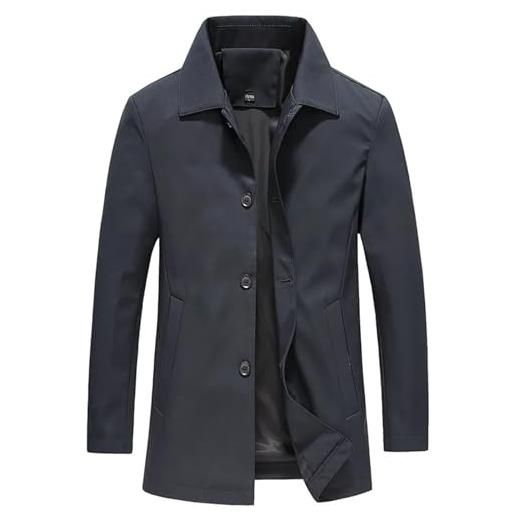 ALOEU cappotto da uomo trench da uomo, giacche casual da uomo autunnali taglia m-4xl (color: blue, size: 4xl)