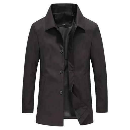 ALOEU cappotto da uomo trench da uomo, giacche casual da uomo autunnali taglia m-4xl (color: black, size: m)