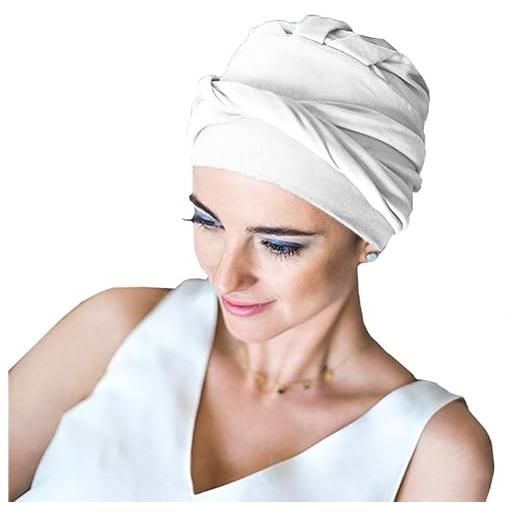CAREBELL turbante confort bambù cappello oncologico per chemioterapia o alopecia, blu 06, taglia unica