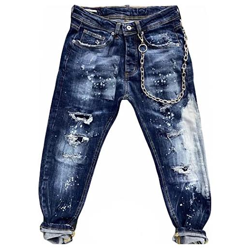 CIANOTIC jeans pantaloni uomo con cerniere e tasche frontali teen mason01 20165 taglia 52 colore principale denim