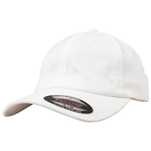 Flexfit cotton twill dad cap, berretto unisex-adult, bianco (white), l/xl