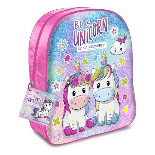 Naturaverde | kids - be a unicorn - confezione regalo, shampoo 100 ml, bagnoschiuma 100 ml + zainetto unicorni
