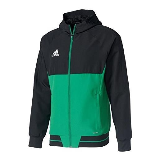 adidas tiro 17 presentation jacket, giacca uomo, nero/nero/verde/bianco, xs