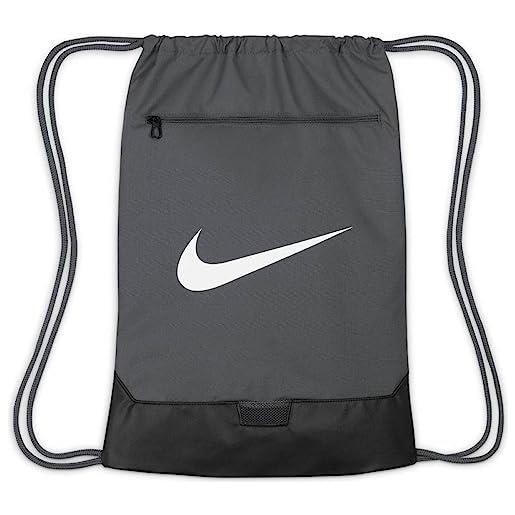 Nike brasilia dm3978-068 - sacca sportiva unisex 9,5, taglia unica, grigio ferro/nero/bianco, taglia unica, fitness/allenamento