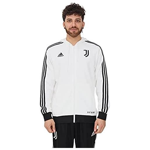Adidas juve 3s fz hd, maglia di tuta uomo, bianco nero, xl