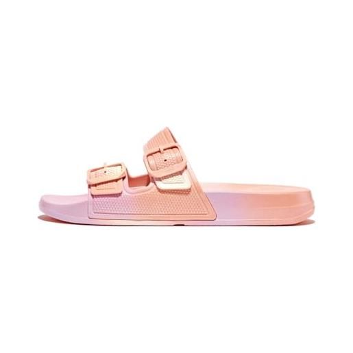 Fitflop iqushion iridescent two-bar buckle slides - sandali a ciabatta, 