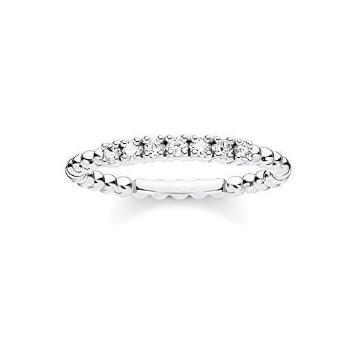 Thomas sabo anello da donna con sfere bianche in argento sterling 925 tr2323-051-14, argento, non disponibile