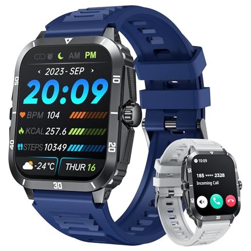 niizero smartwatch uomo orologio fitness watches: 2.0 smart watch con effettua o risposta chiamate monitor del spo2/sonno cardiofrequenzimetro 3atm impermeabile 100+ modalità sportive orologi per android ios