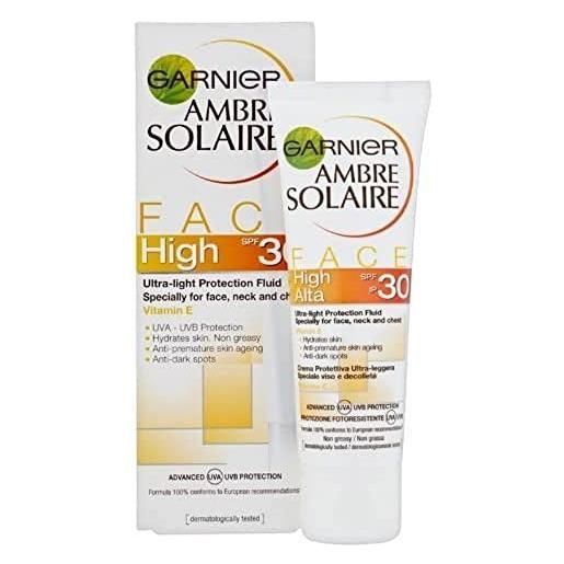 Garnier ambre solaire - crema solare per il viso spf 30, 50 ml