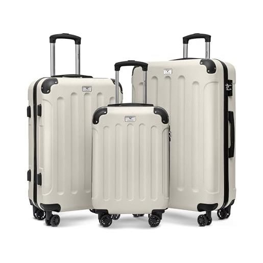 LUGG skywander - set di valigie da viaggio in 3 pezzi, con guscio rigido, 50,8 cm, 61 cm, 71,1 cm, resistenti e leggeri, con chiusura sicura tsa, ruote lisce a 360° e manico resistente, approvato