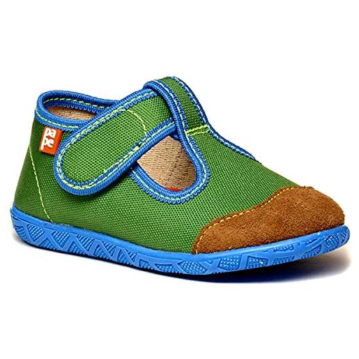 Pape pantofole per bambini in tinta unita, verde, 26 eu