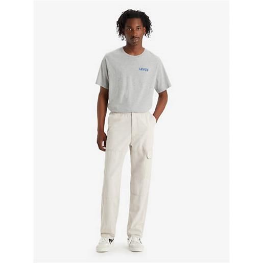 Levi's pantaloni cargo con tasca applicata bianco / pumice stone non stretch ripstop