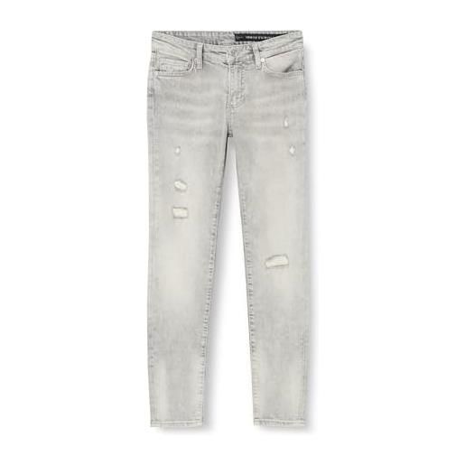 ARMANI EXCHANGE super skinny, light wash, front rips jeans, grey denim, extra small da donna