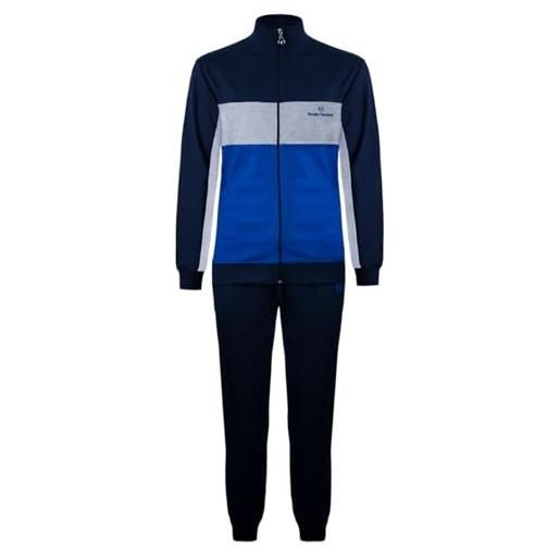 Sergio Tacchini completo homewear da uomo french terry, art. 55b1 blu reale l