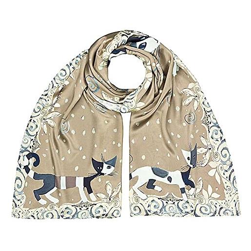 VON LILIENFELD® scialle seta sciarpa donna accesorio satin arte gatto rosina wachtmeister: brunello