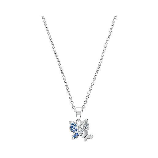 Prinzessin Lillifee collana con ciondolo in argento sterling 925 per bambine, con zirconi sintetici, 35 + 3 cm, argento, farfalla, in confezione regalo, 2037071, 35+3, argento sterling, zirconia