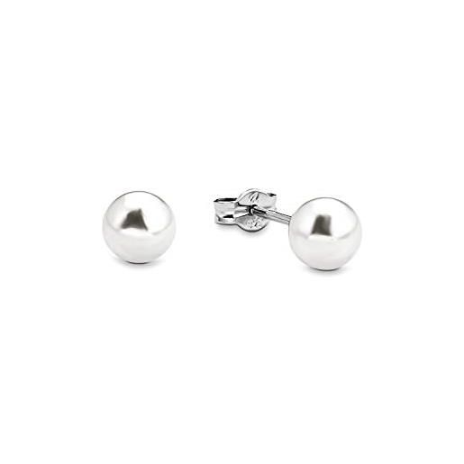 Amor orecchini in argento 925 da donna, con perle di cera, 6 cm, argento, in confezione regalo, 9062904